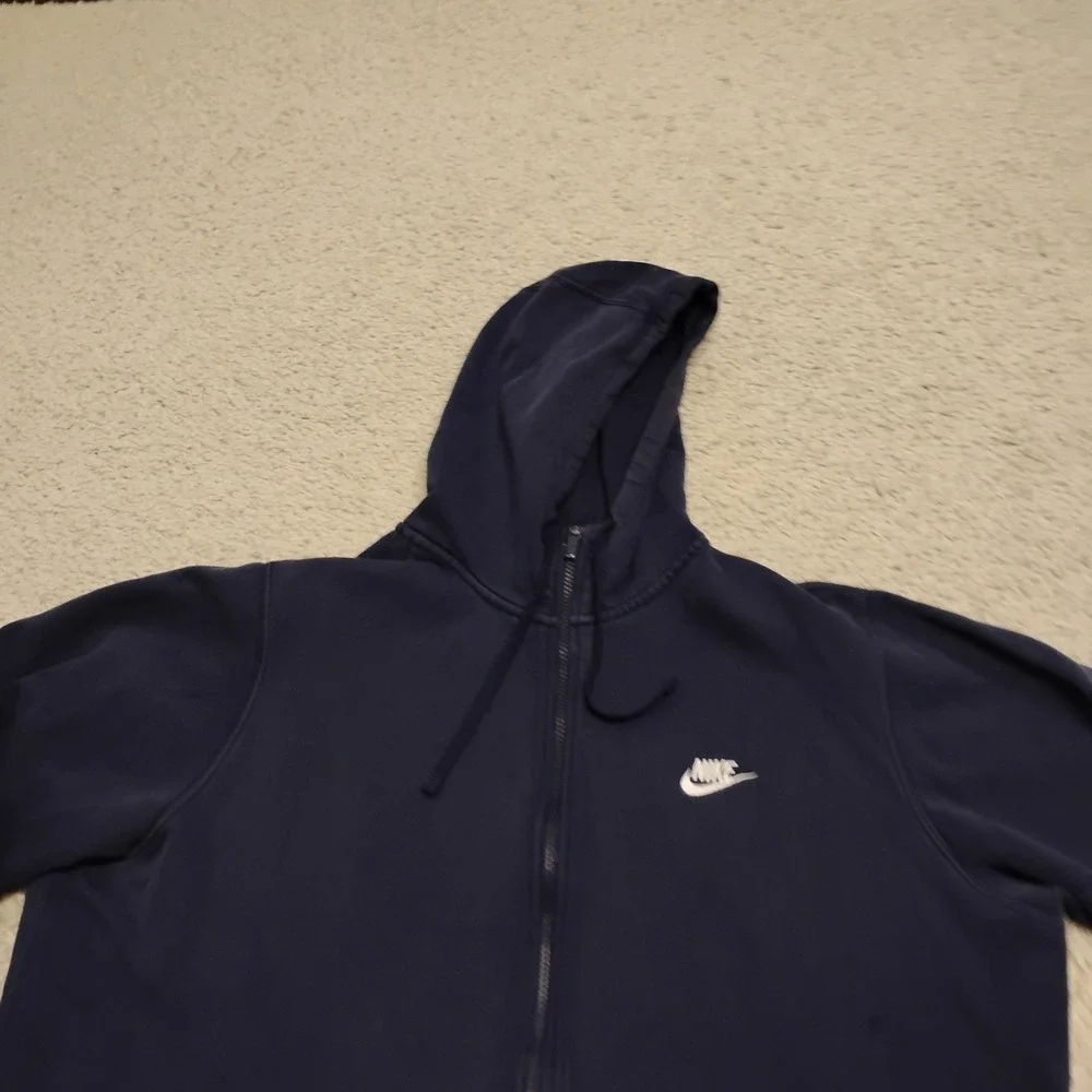 Nike Hoodie Mens 2XL Blue Full Zip Jacket Sweatshirt Gym Run Y2K Skate Designer